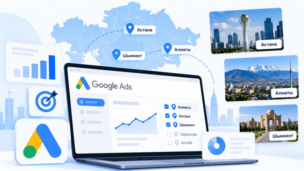 Настройка рекламы в Google Ads по городам Казахстана